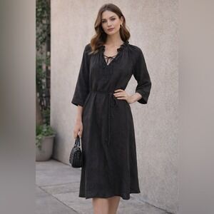 Ulla Johnson Grace Dress 2013 NWT NEW Silk Midi Size 8 Lead Gray‎ Grey Deadstock